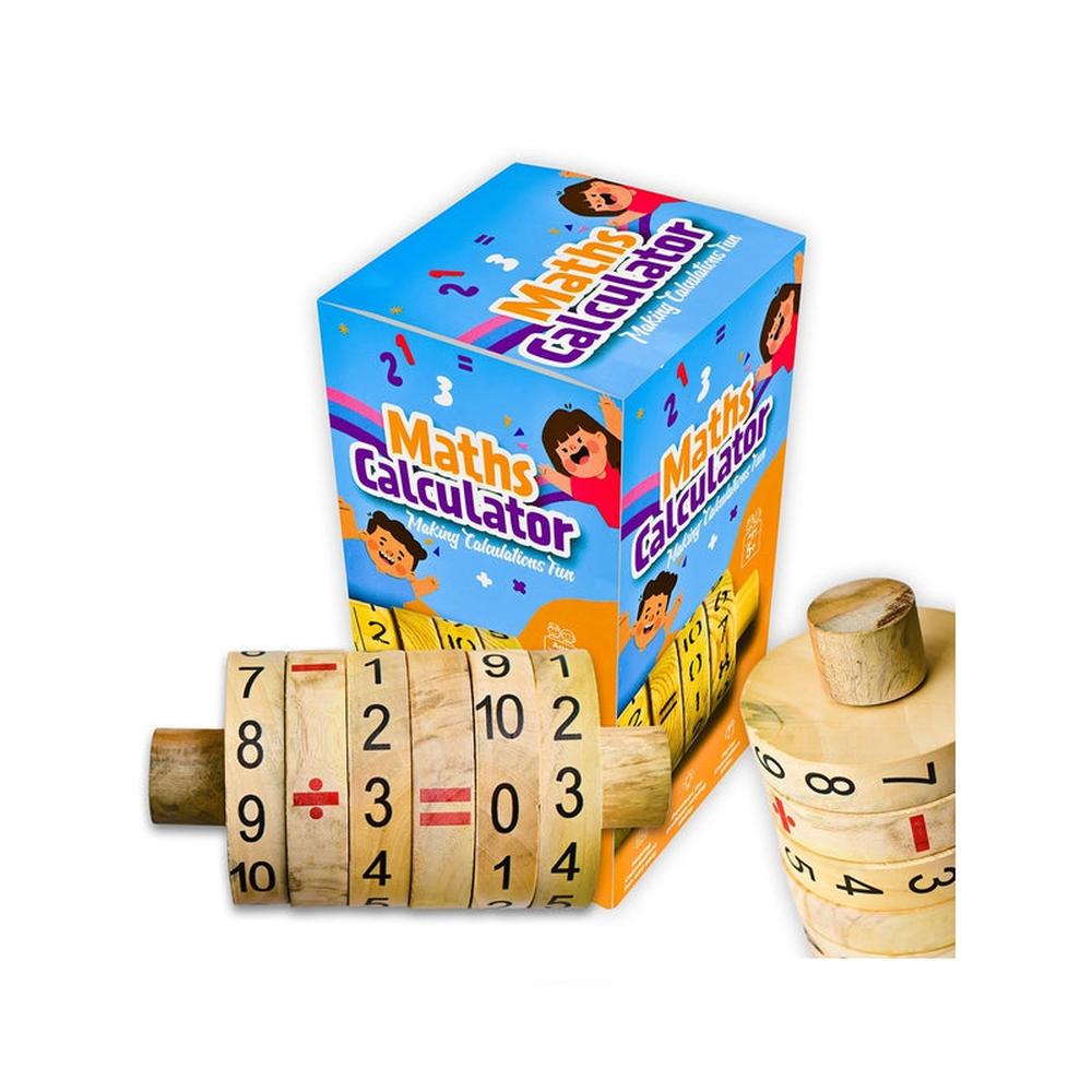 Ilearnngrow Maths Calculator Wooden Game (5-8 Years)