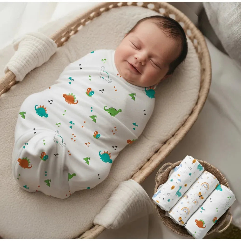 R for Rabbit Cuddlez 100% Muslin Baby Swaddle for Newborns (Pack of 3)