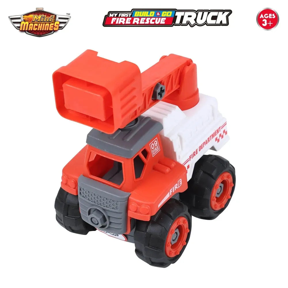 Skoodle Mini Machines Build & Go Fire Rescue Truck Toy - White