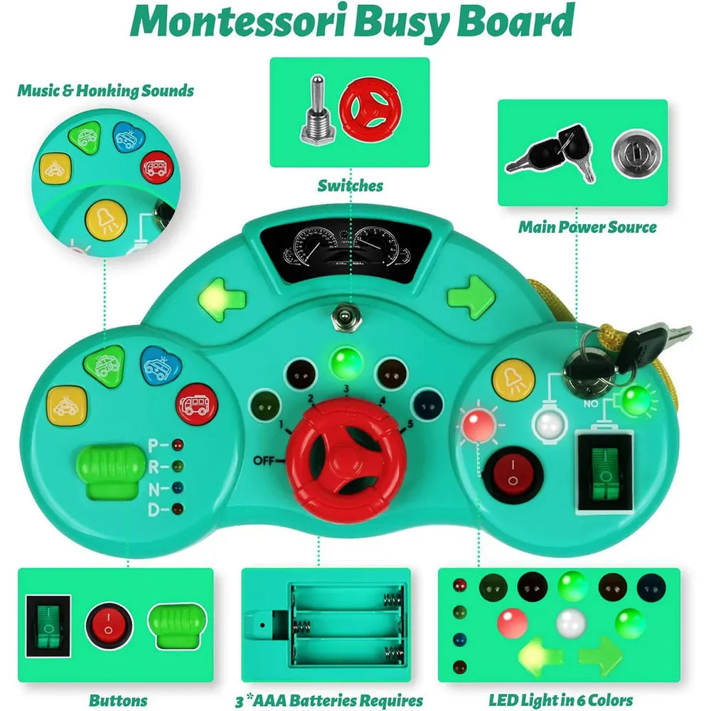 Kidology Montessori Busy Board Switch LED Light Game