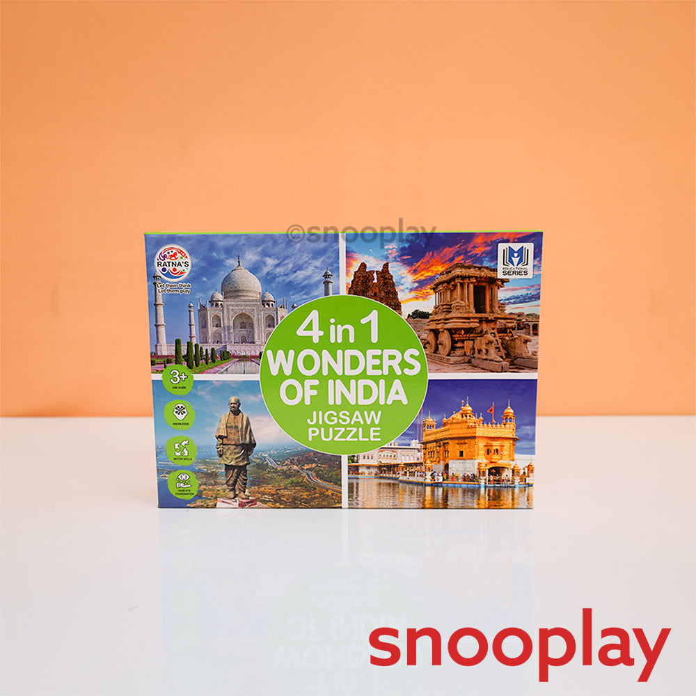 4 in 1 Wonders of India Jigsaw Puzzle - 140 Pieces (3-6 Years)