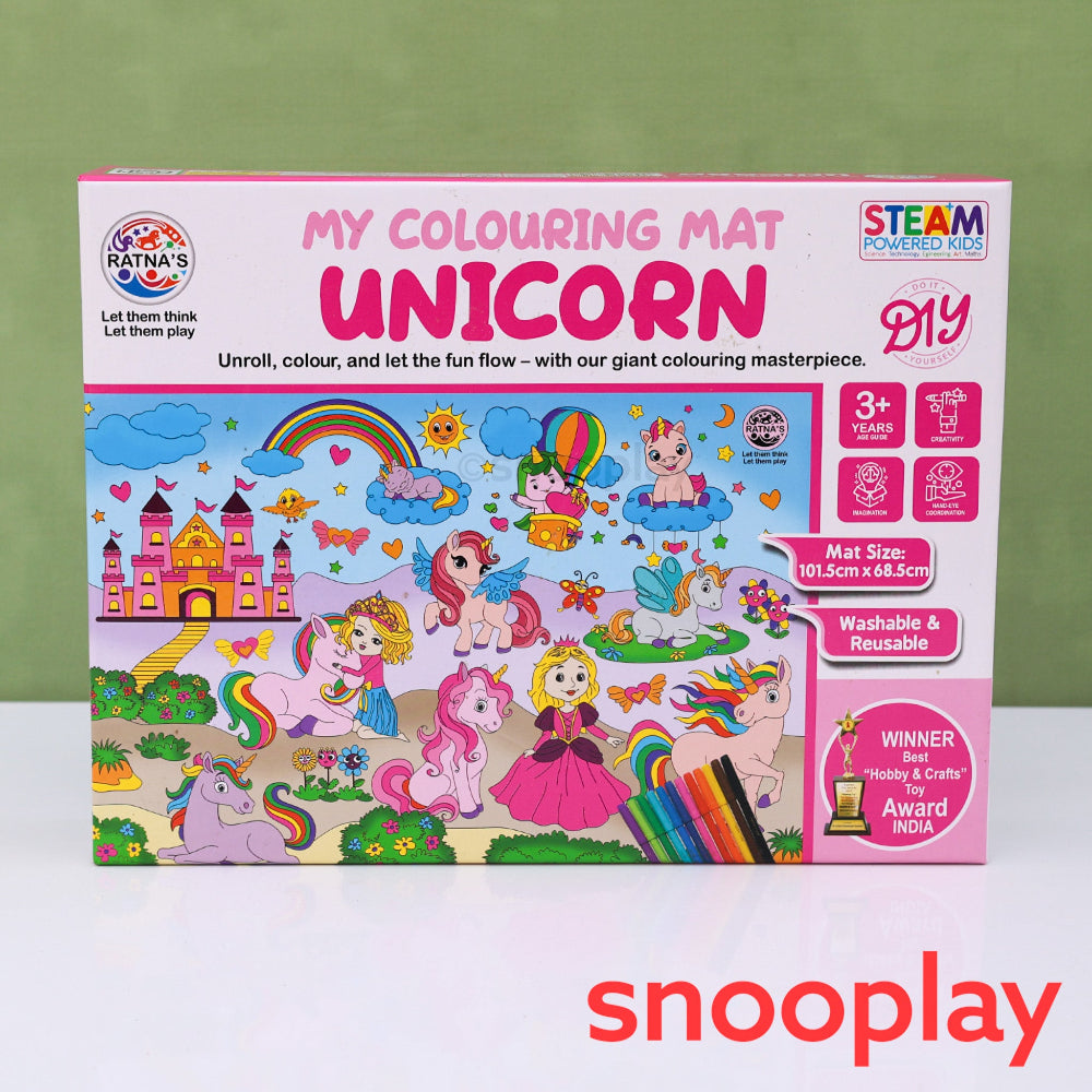 Ratna's Unicorn Theme Washable & Reusable Colouring Mat (5-8 Years)