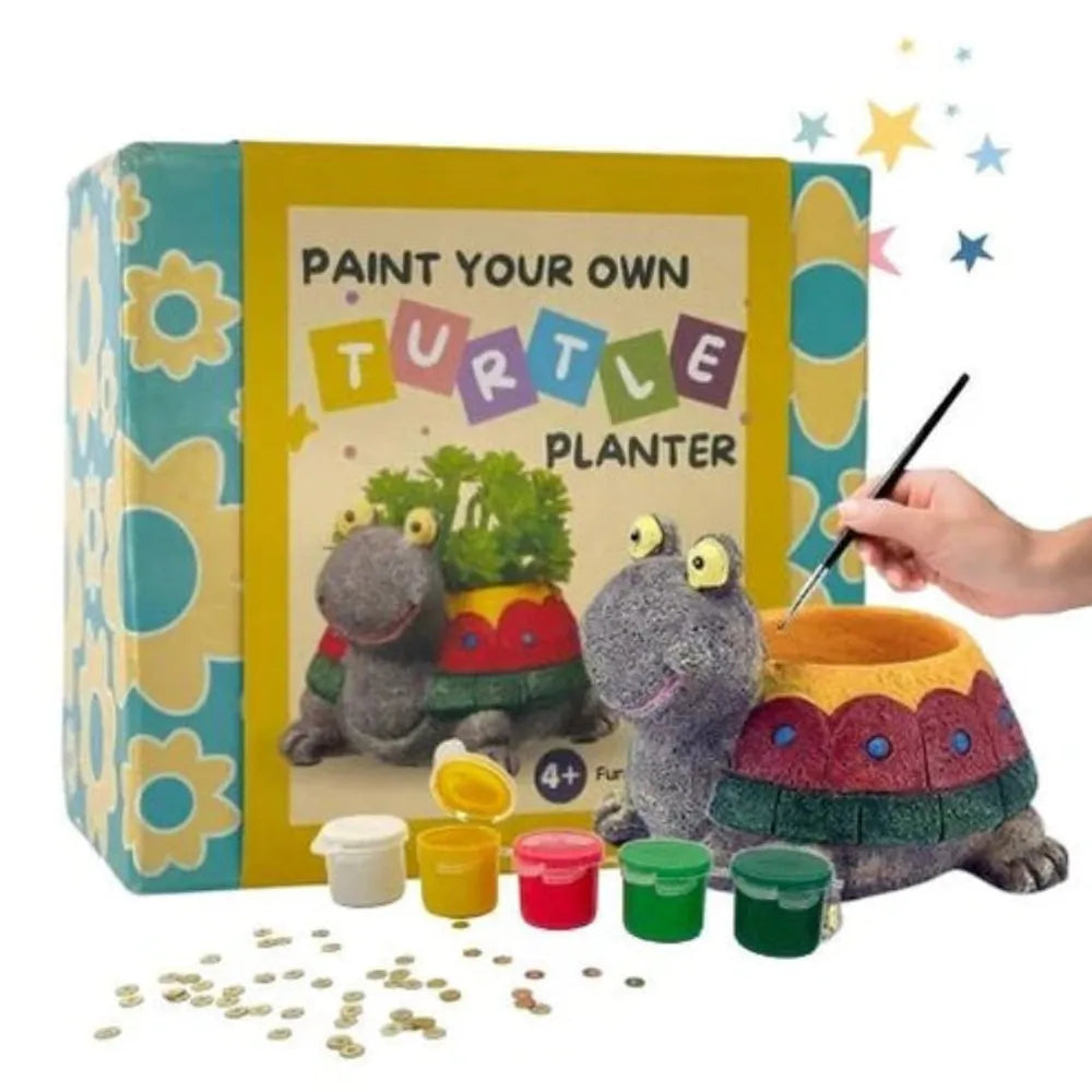Craftopedia DIY Turtle Planter Art Kit - Paint & Decorate Your Own Planter (4-8 Years)