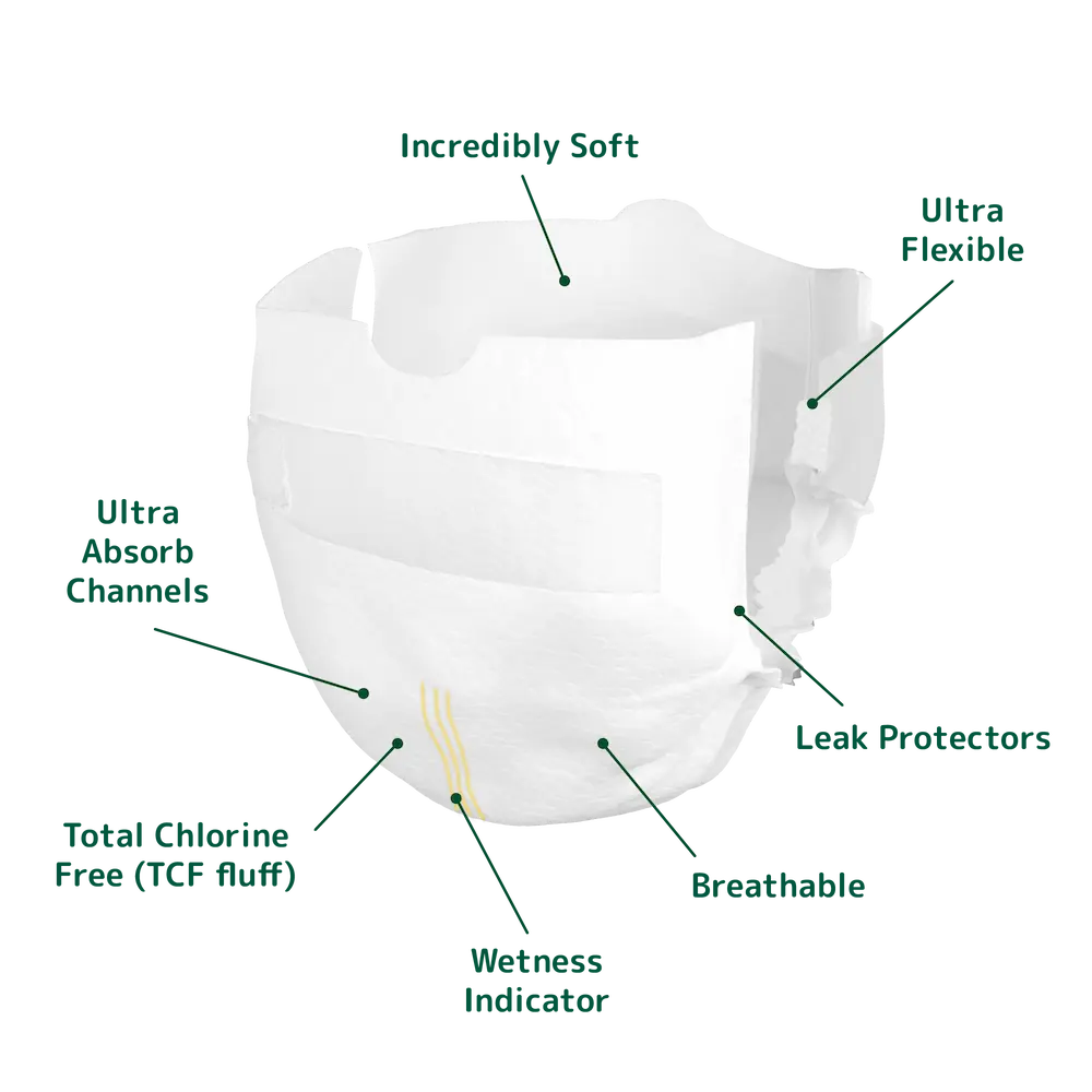 Bambo Nature (Size-0, XXS) Diapers | 24 Diapers | 1-3 Kg | 2-7 lbs