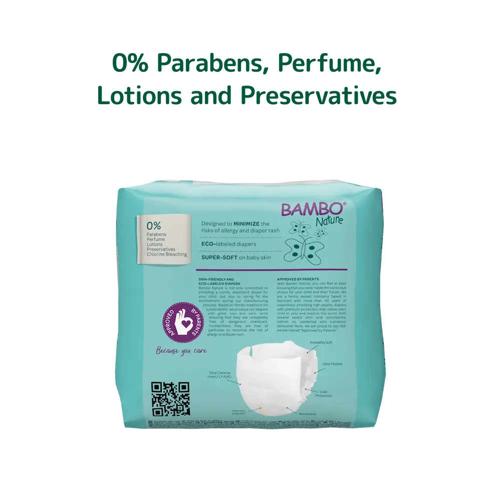 Bambo Nature (Size-0, XXS) Diapers | 24 Diapers | 1-3 Kg | 2-7 lbs