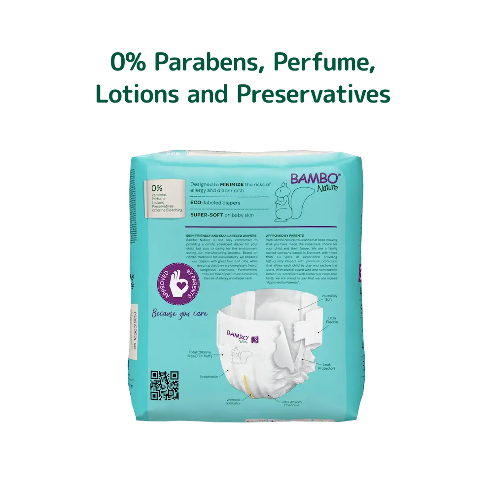 Bambo Nature (3-M) Diapers | 28 Diapers | 4-8 Kg | 9-18 lbs