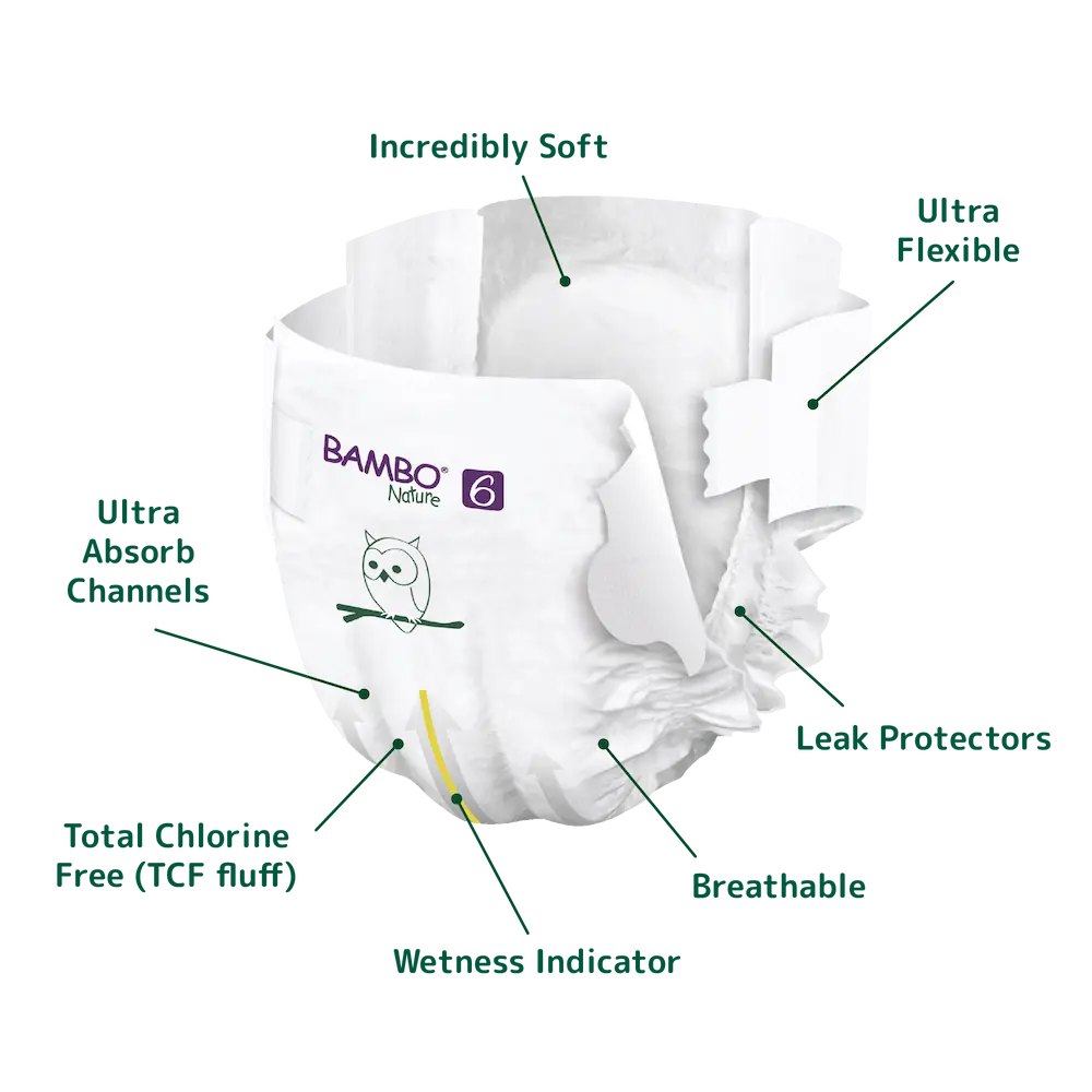 Bambo Nature (6-XXL) Diapers | 20 Diapers | 16+ Kg | 35+ lbs