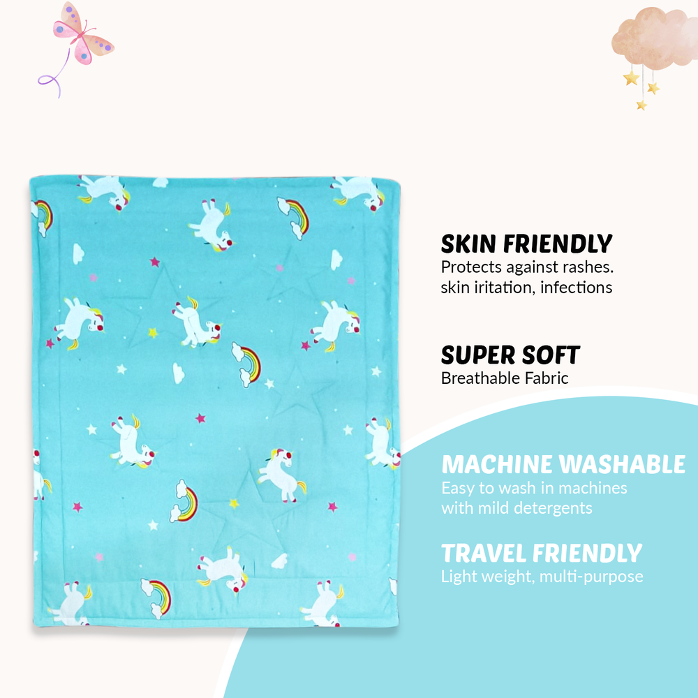 Zikku Unicorn Baby 3 Pieces Bedding Set - Quilt, Diaper Changing Pad, Pillow (0-12 Months)
