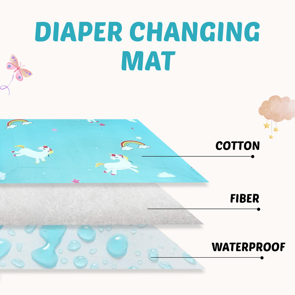 Zikku Unicorn Baby 3 Pieces Bedding Set - Quilt, Diaper Changing Pad, Pillow (0-12 Months)