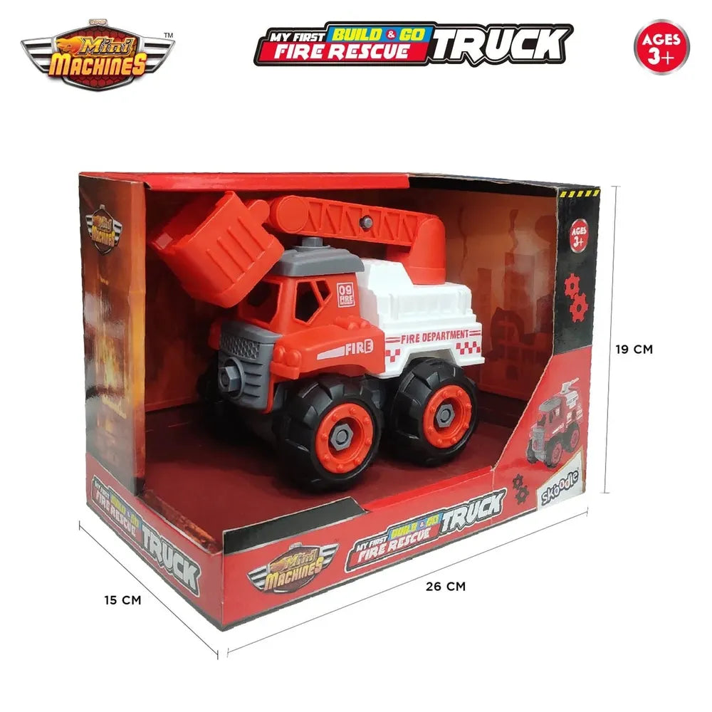 Skoodle Mini Machines Build & Go Fire Rescue Truck Toy - White