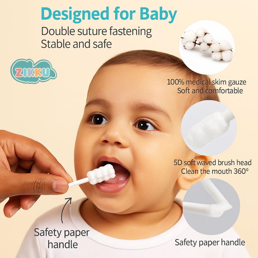 Zikku Infant Tongue Cleaner (Pack of 15 Pieces) | 0-3 Years