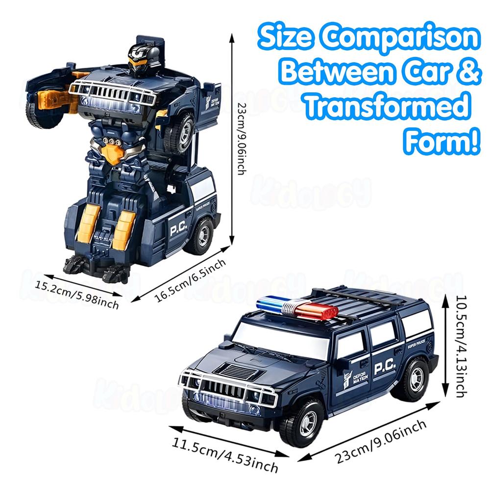 Kidology 2-in-1 Transforming Action Car with Flashing Lights & Sounds