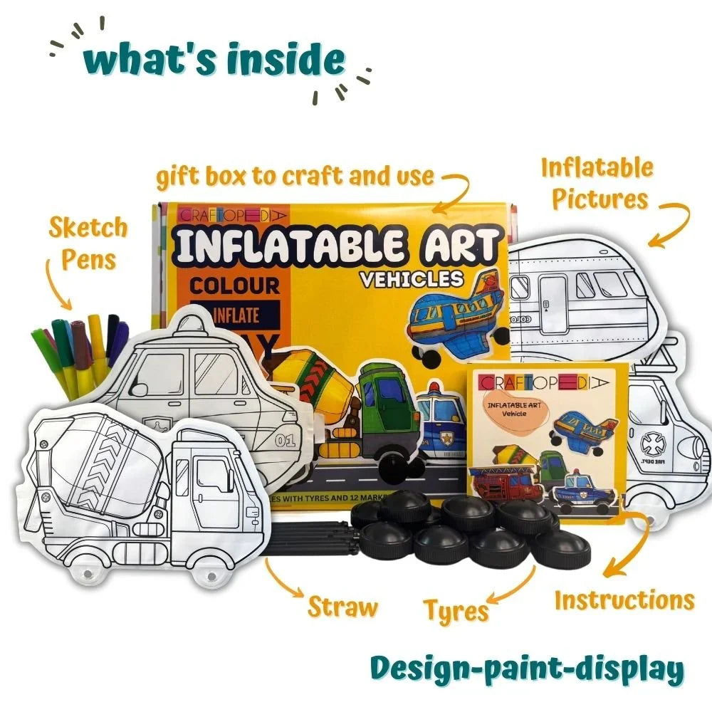 Craftopedia DIY Vehicle Inflatable Art and Craft Kit (4-8 Years)