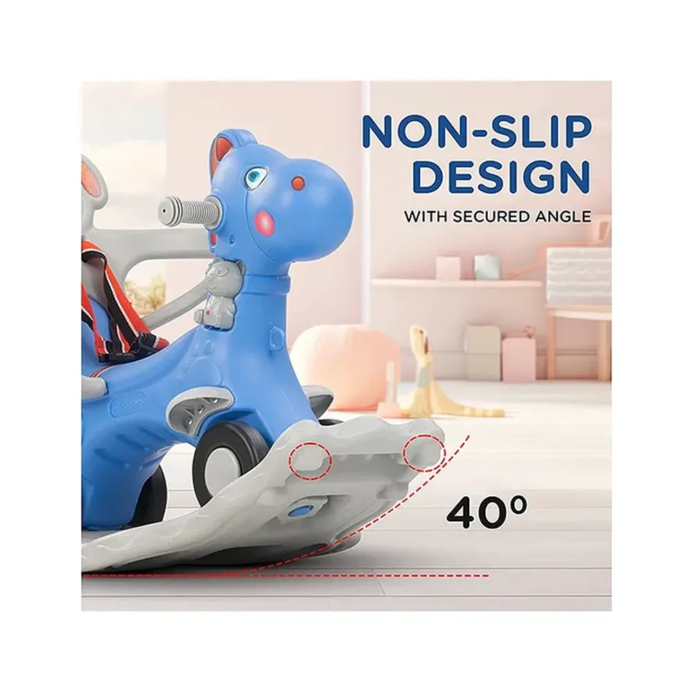 Clever Fox 2 in 1 Rocker Horse with Push Ride-On | Parental Handle, Light & Honk , Safety Belt (1-3 Years)