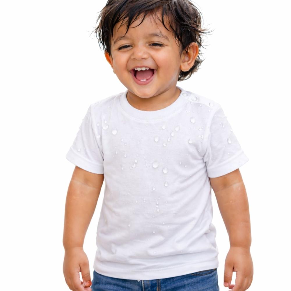 Zikku Water Resistant/Repellent T-Shirt for Kids (White)
