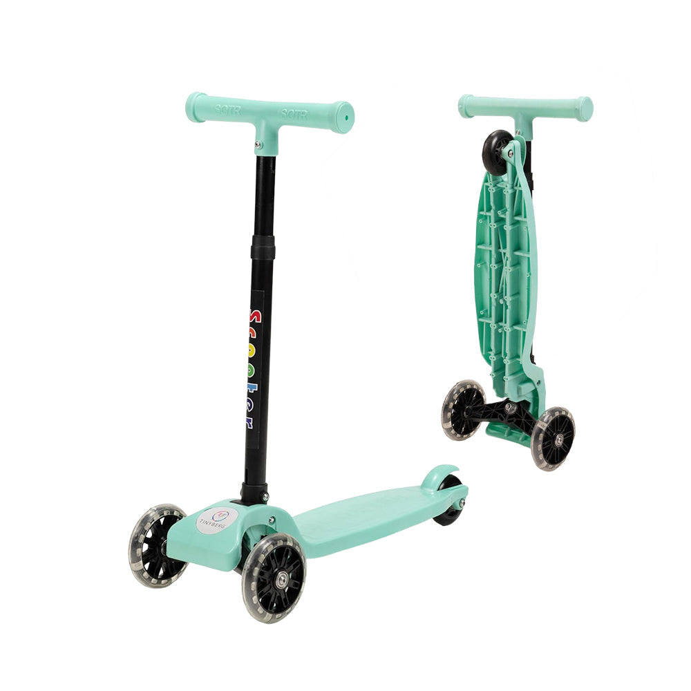 Tinyberg Kids Scooter with LED Wheels, Adjustable Height & Foot Brake | Vroom Vroom