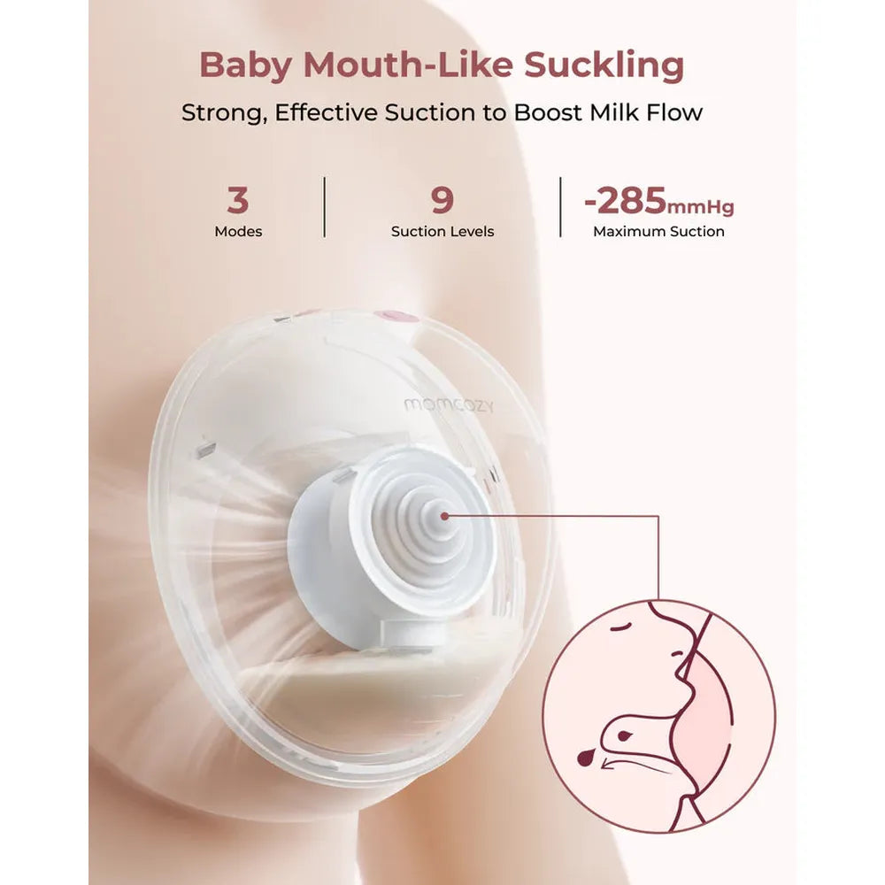 Momcozy M5 Wearable Breast Pump | 3 Modes & 9 Levels Electric Pump, Soft Double-Sealed Flange 24mm