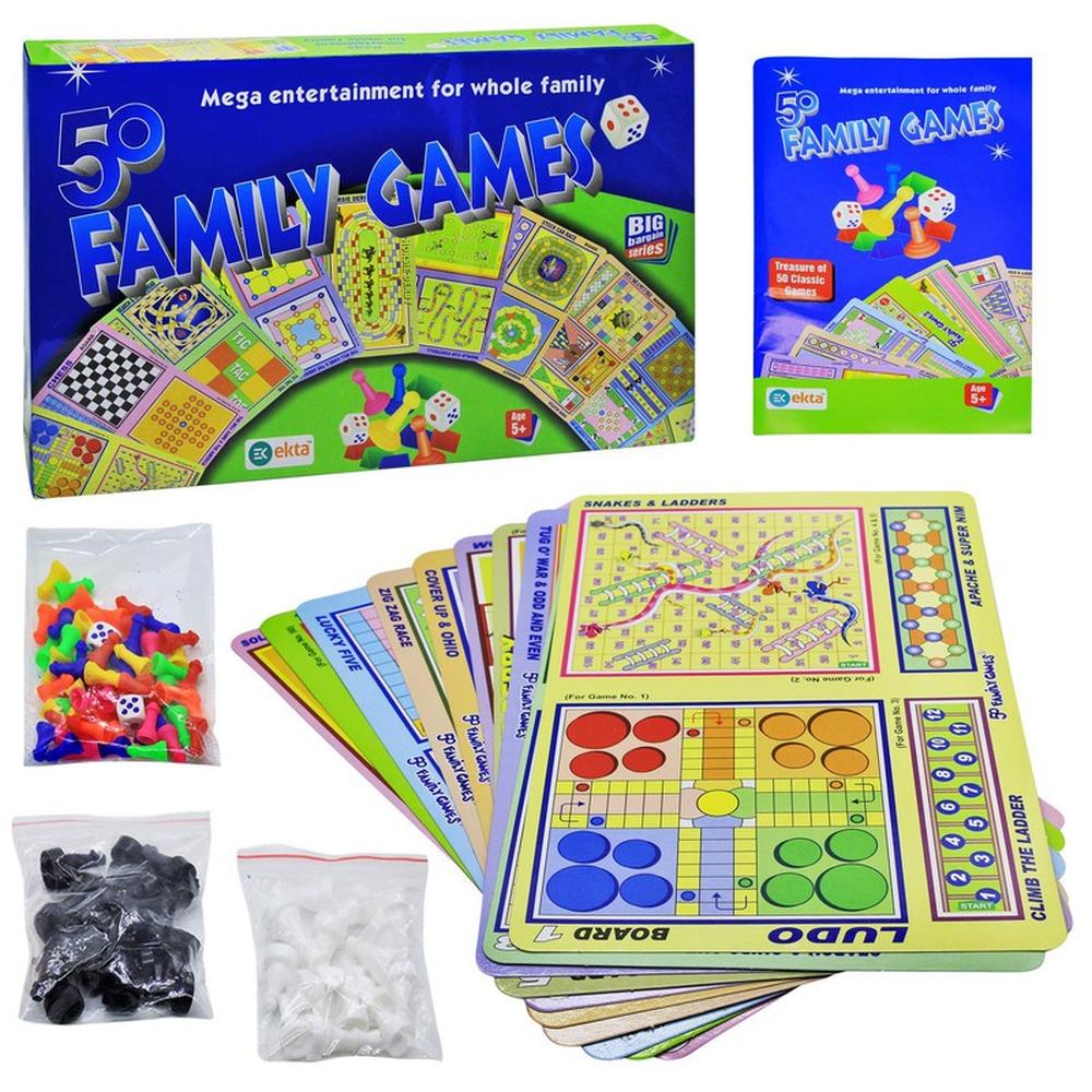 Ekta 50-in-1 Family Multiplayer Board Game (6 Years till Grown Ups)