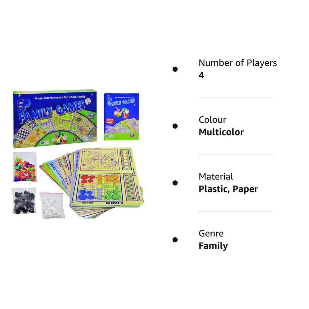 Ekta 50-in-1 Family Multiplayer Board Game (6 Years till Grown Ups)