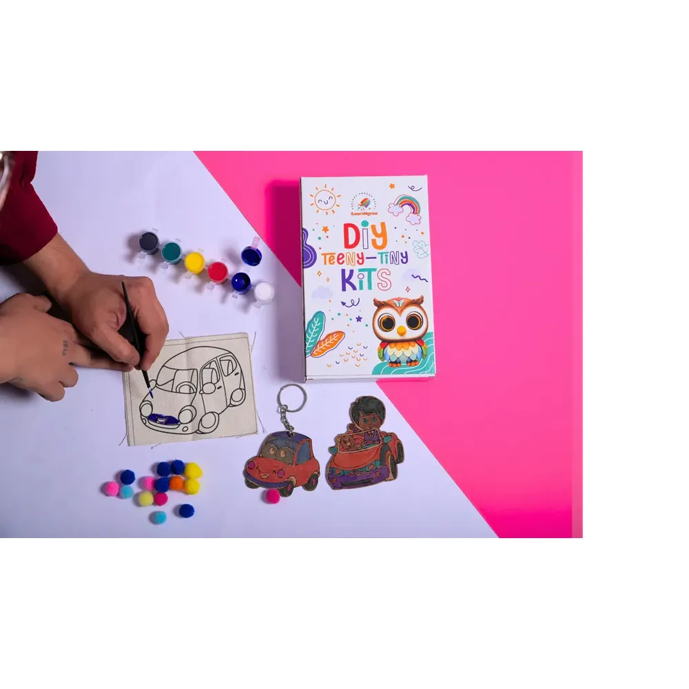 Ilearnngrow Teeny Tiny Transport Theme DIY Fridge Magnet Kit - Set of 4 Fridge Magnet