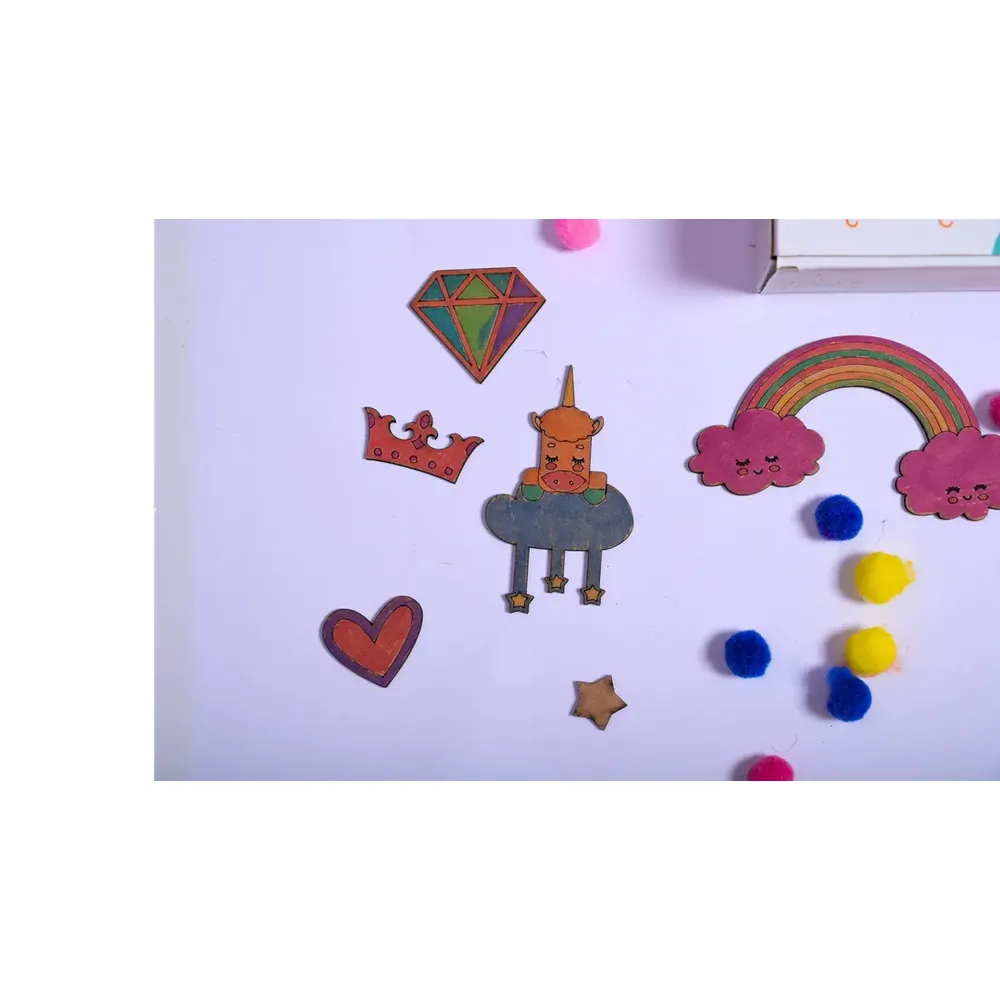 Ilearnngrow Teeny Tiny DIY Unicorn Name Plate Kit & Door Knob Craft Kit