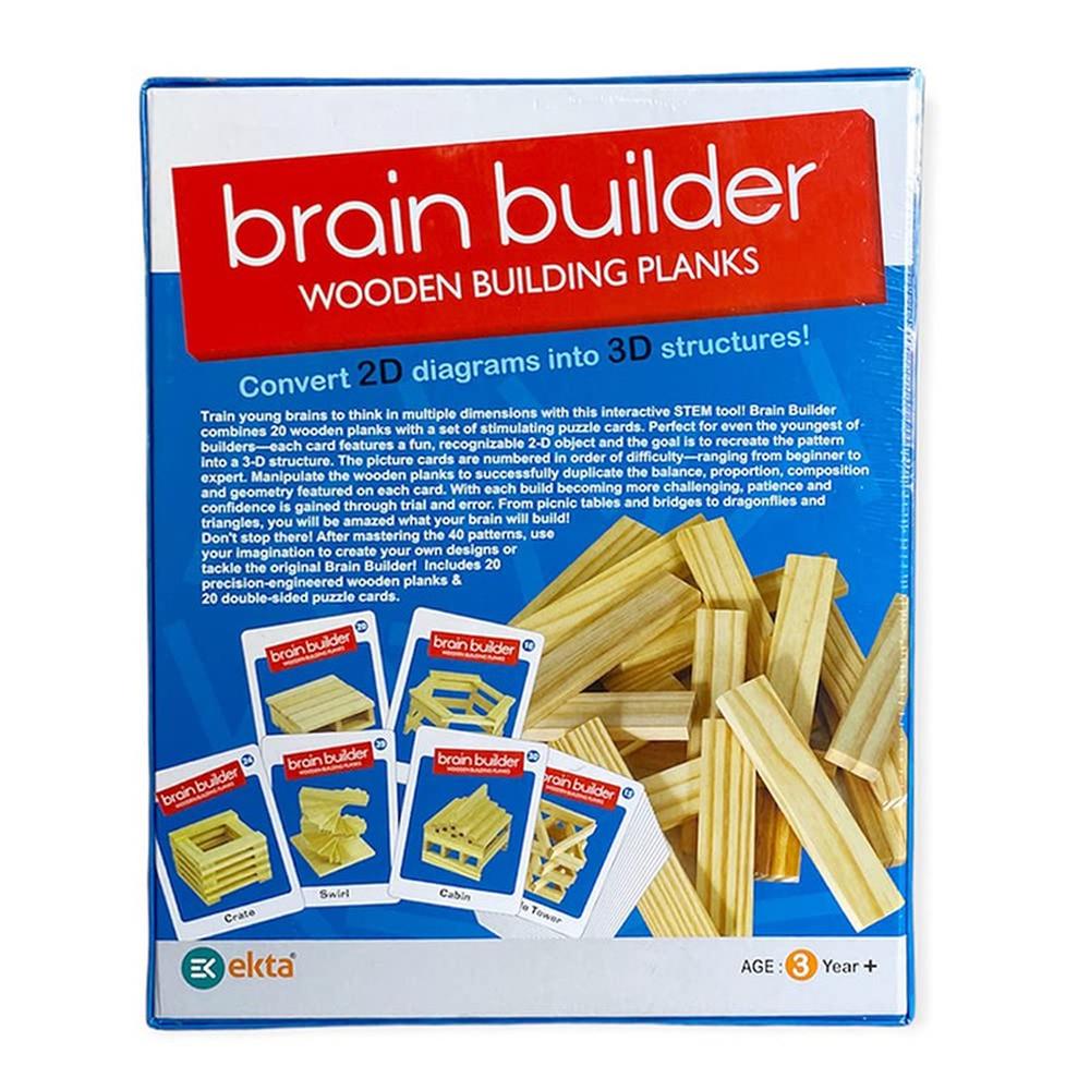 Ekta Wooden Brain Builder Building Planks | Set 1 (5-8 Years)
