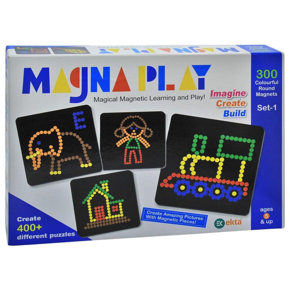 Ekta Magna Play Set-1 Puzzle - 300 Colorful Round Magnets (5-10 Years)