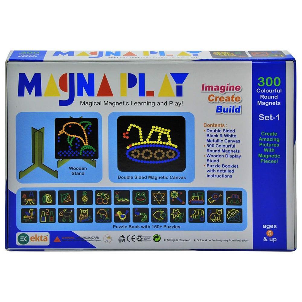 Ekta Magna Play Set-1 Puzzle - 300 Colorful Round Magnets (5-10 Years)