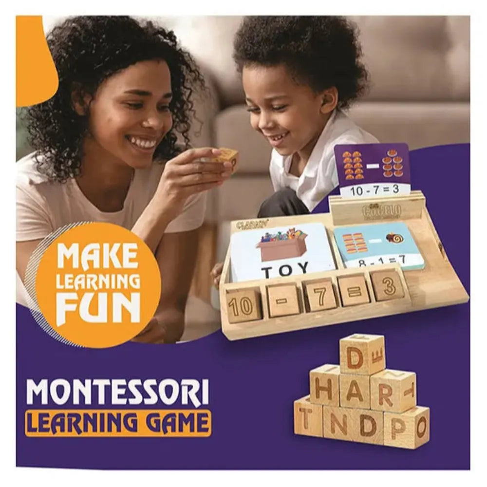 Clapjoy Cubello Learn & Play: Math and Word Flash Card Game (3-7 Years)