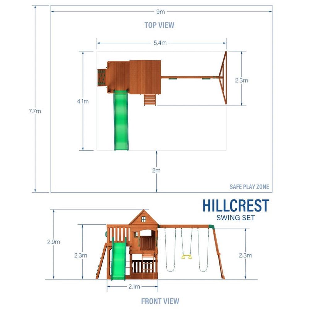Hill Crest Play Tower with Swings (3-8 Years)