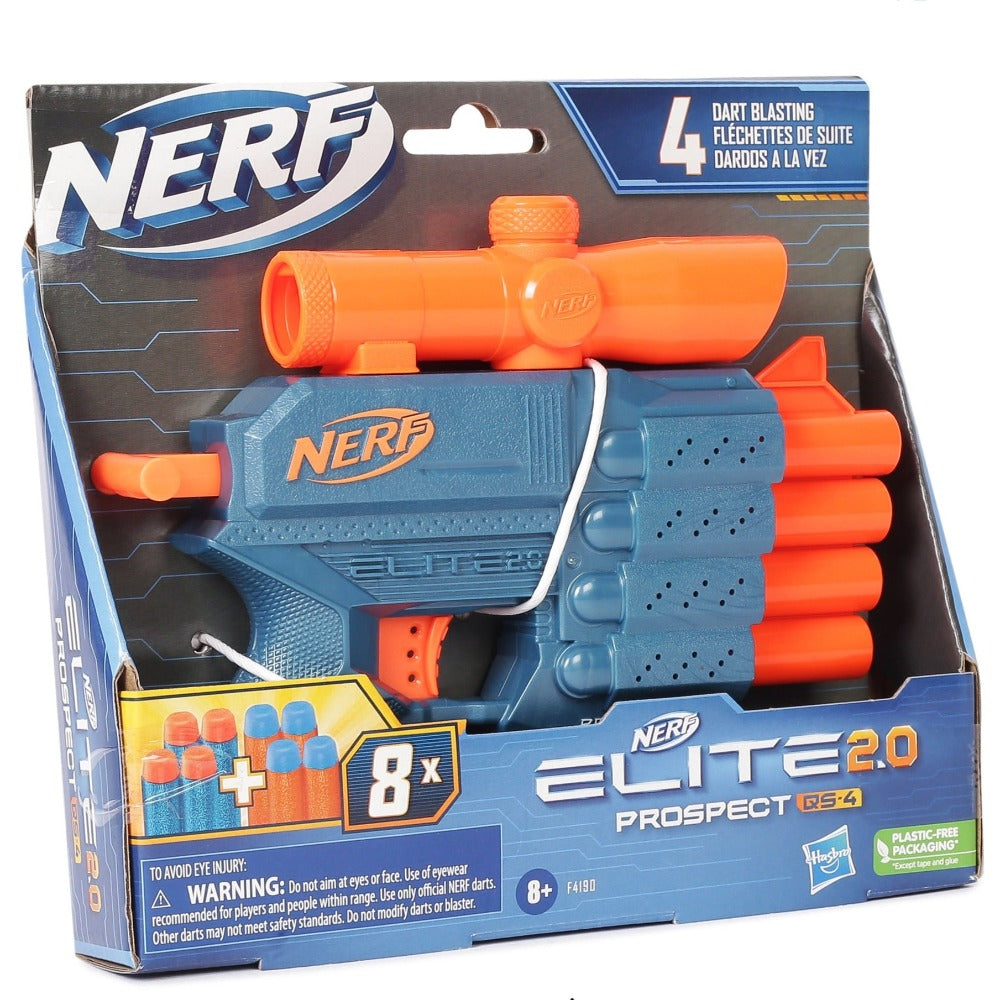 Original Nerf Elite 2.0 Prospect QS4 Dart Blaster with 8 Darts (8-12 Years)