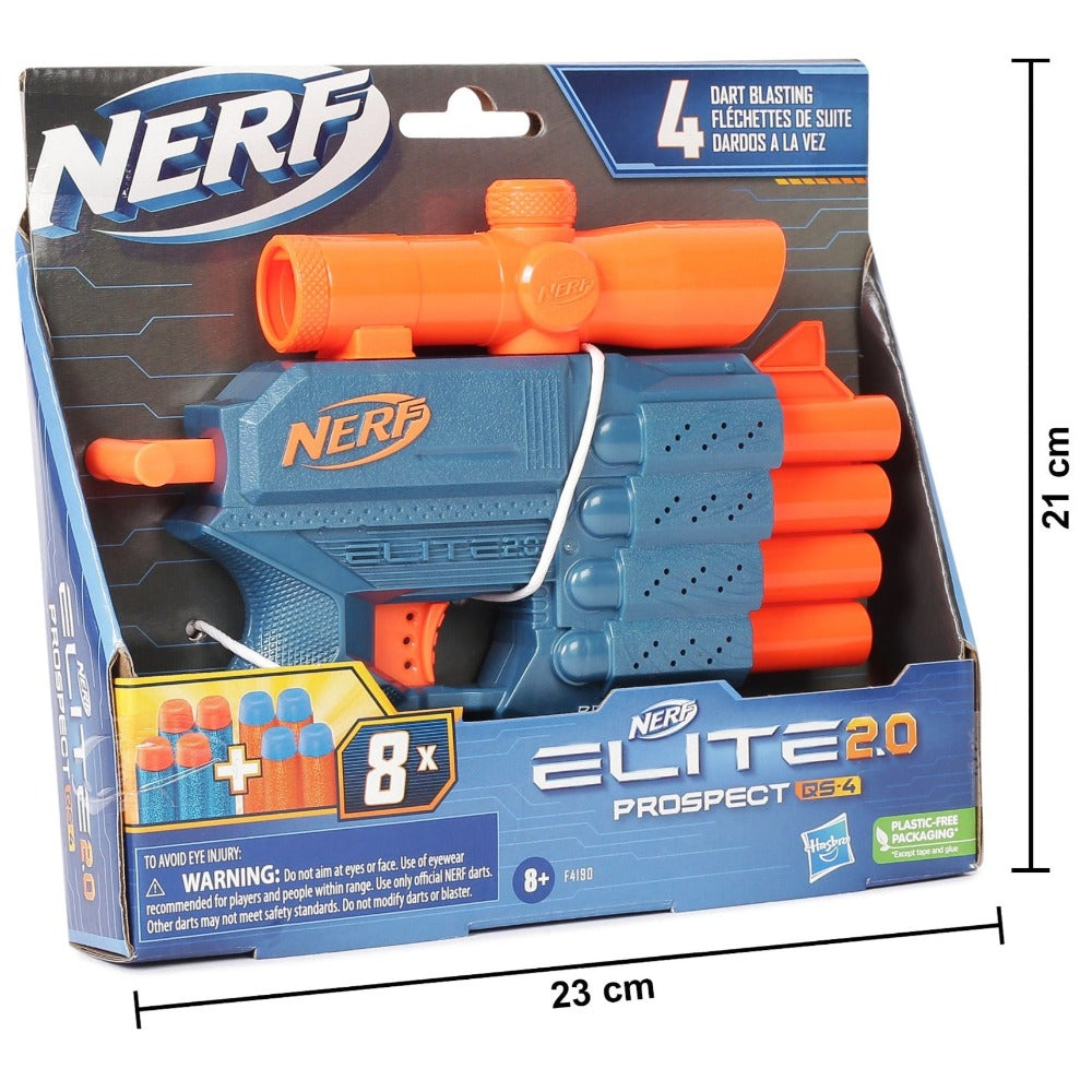 Original Nerf Elite 2.0 Prospect QS4 Dart Blaster with 8 Darts (8-12 Years)