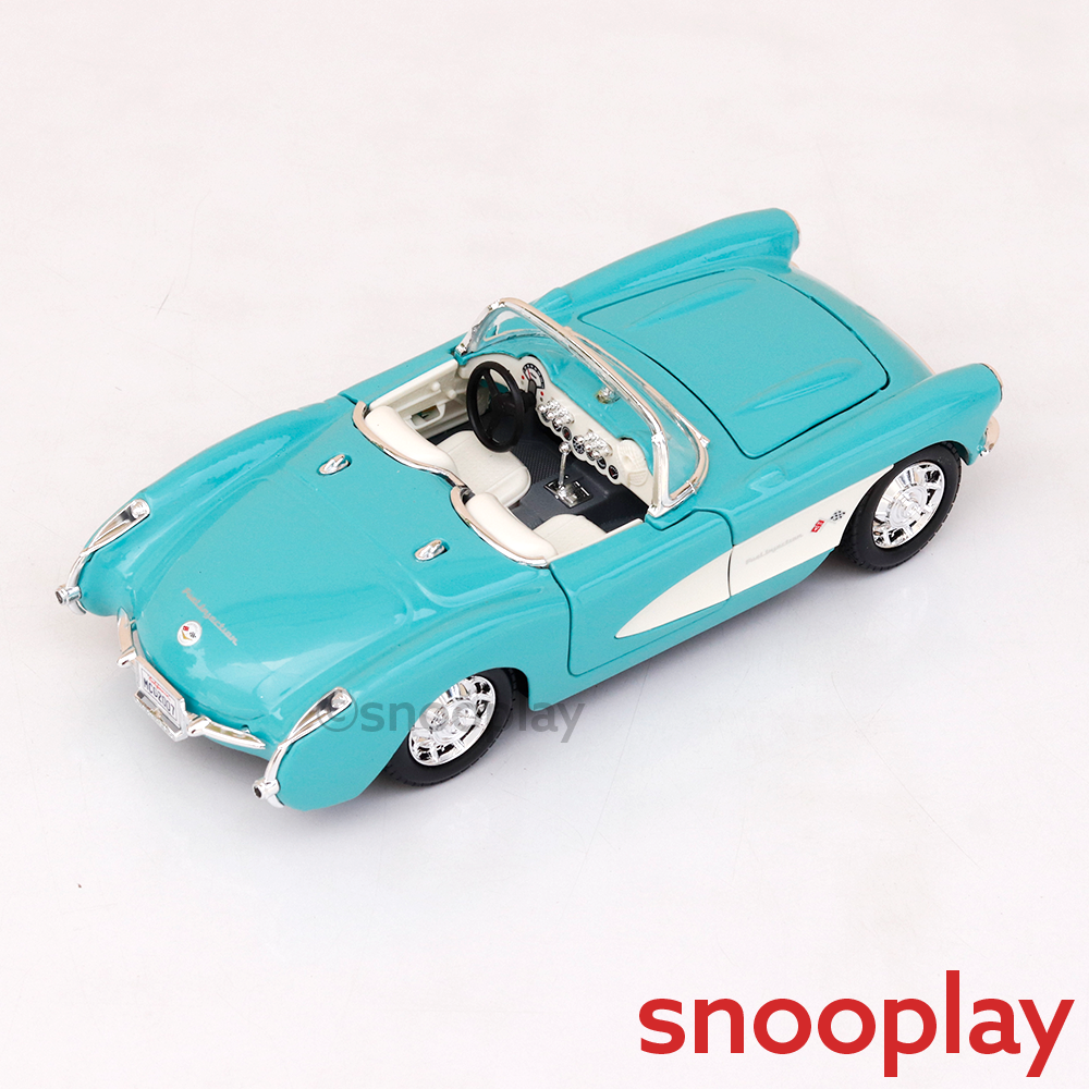Maisto Original 1957 Chevrolet Corvette Licensed Diecast Car | 1:24 Scale (14 Years till Grown Ups)