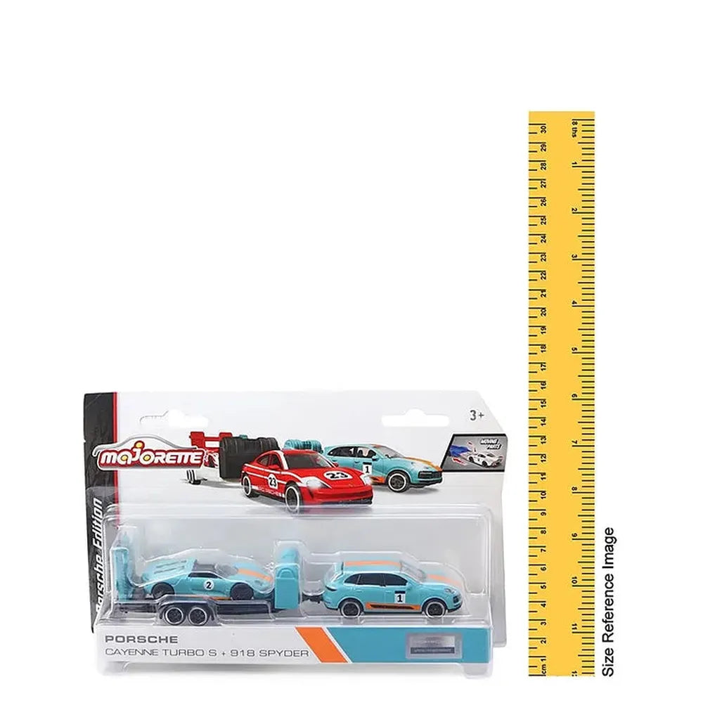 Original Licensed Majorette Diecast Porsche Cayenne Turbo S + 918 Spyder Car