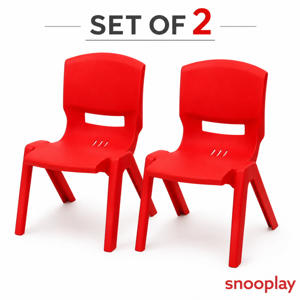 Set of 2 Colorful Plastic Chairs (2-10 Years)