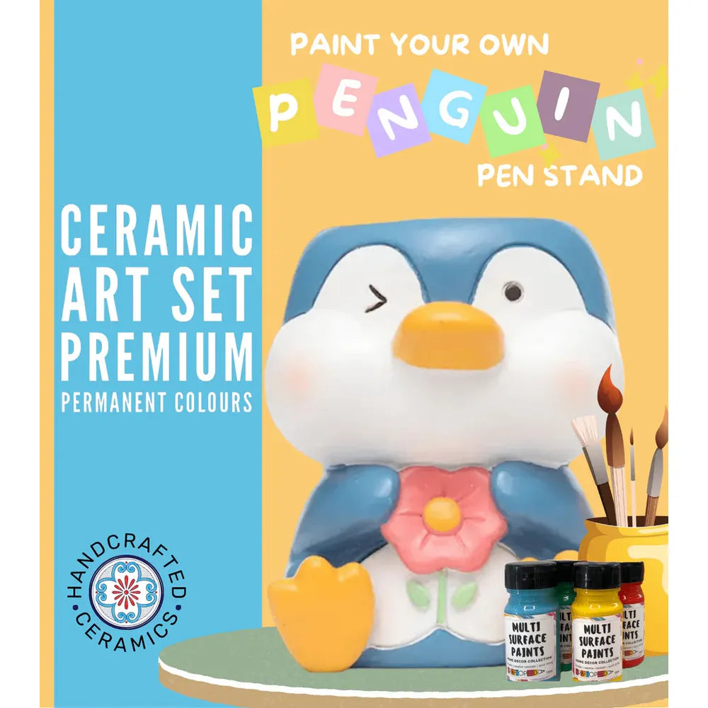 Craftopedia DIY Paint Your Own Pen Stand - Penguin