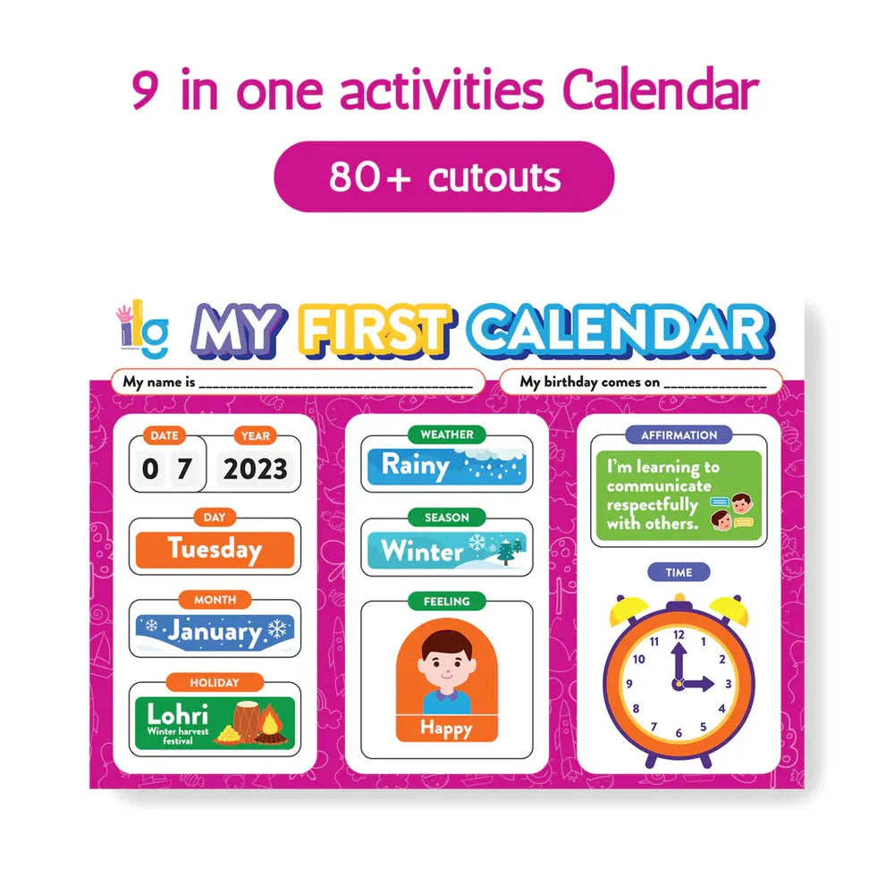 Ilearnngrow My First Home Calendar - Fun & Interactive Calendar for Kids