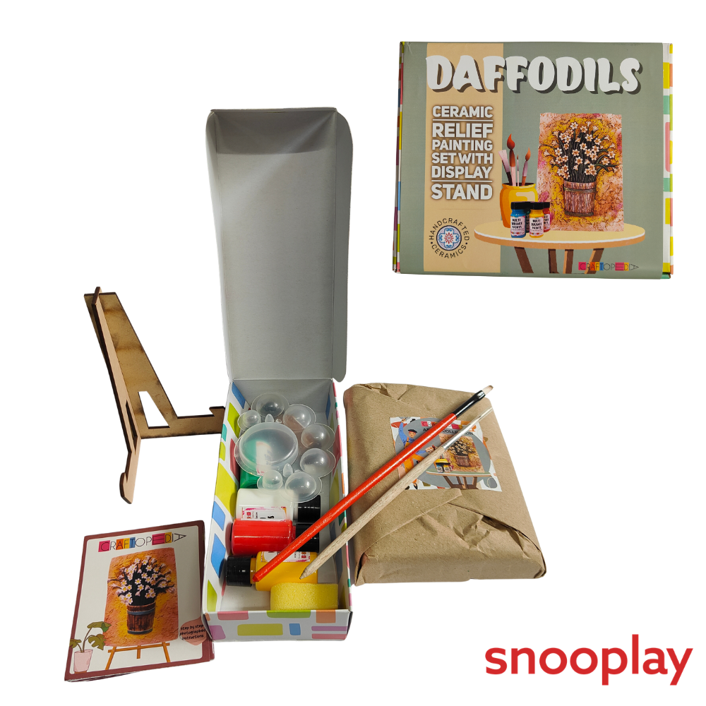 Craftopedia DIY Ceramic Relief Painting - Daffodils (6-10 Years)