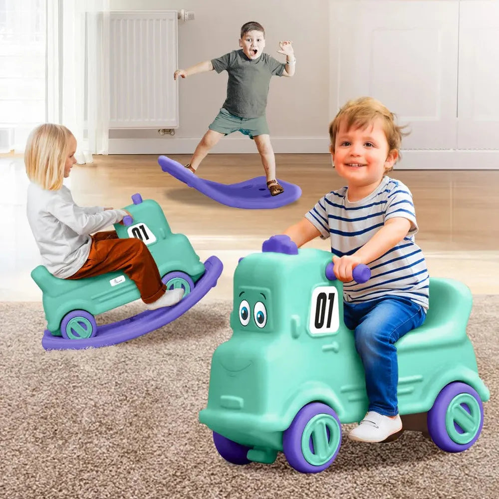 R for Rabbit Rock N Ride 3-in-1 Balance Board Ride On & Rocker for Kids (1-4 Years)