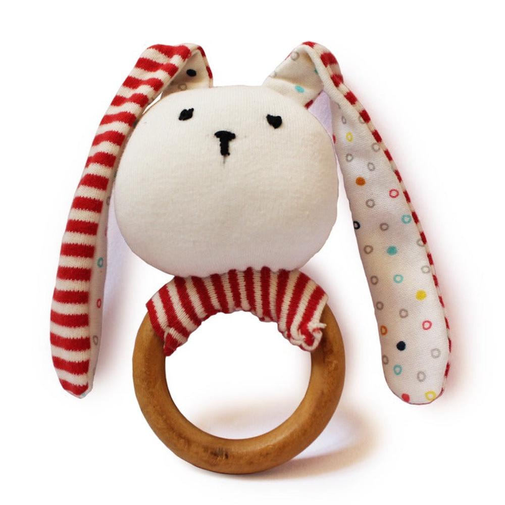 Shumee Striped Bunny Teether & Rattle Ring (6-12 Months)