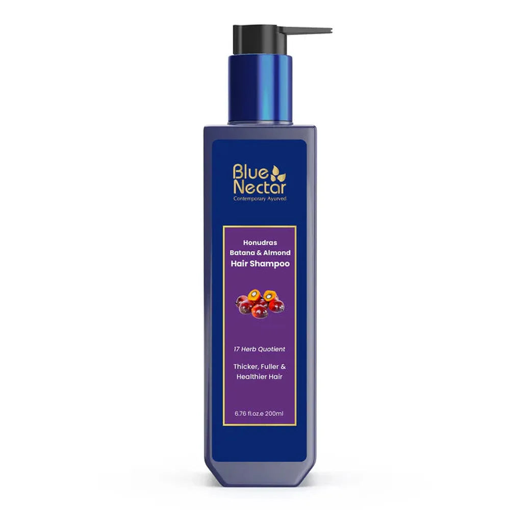 Blue Nectar Batana & Almond Hair Shampoo for Hair Growth (17 Herbs) - 200ml