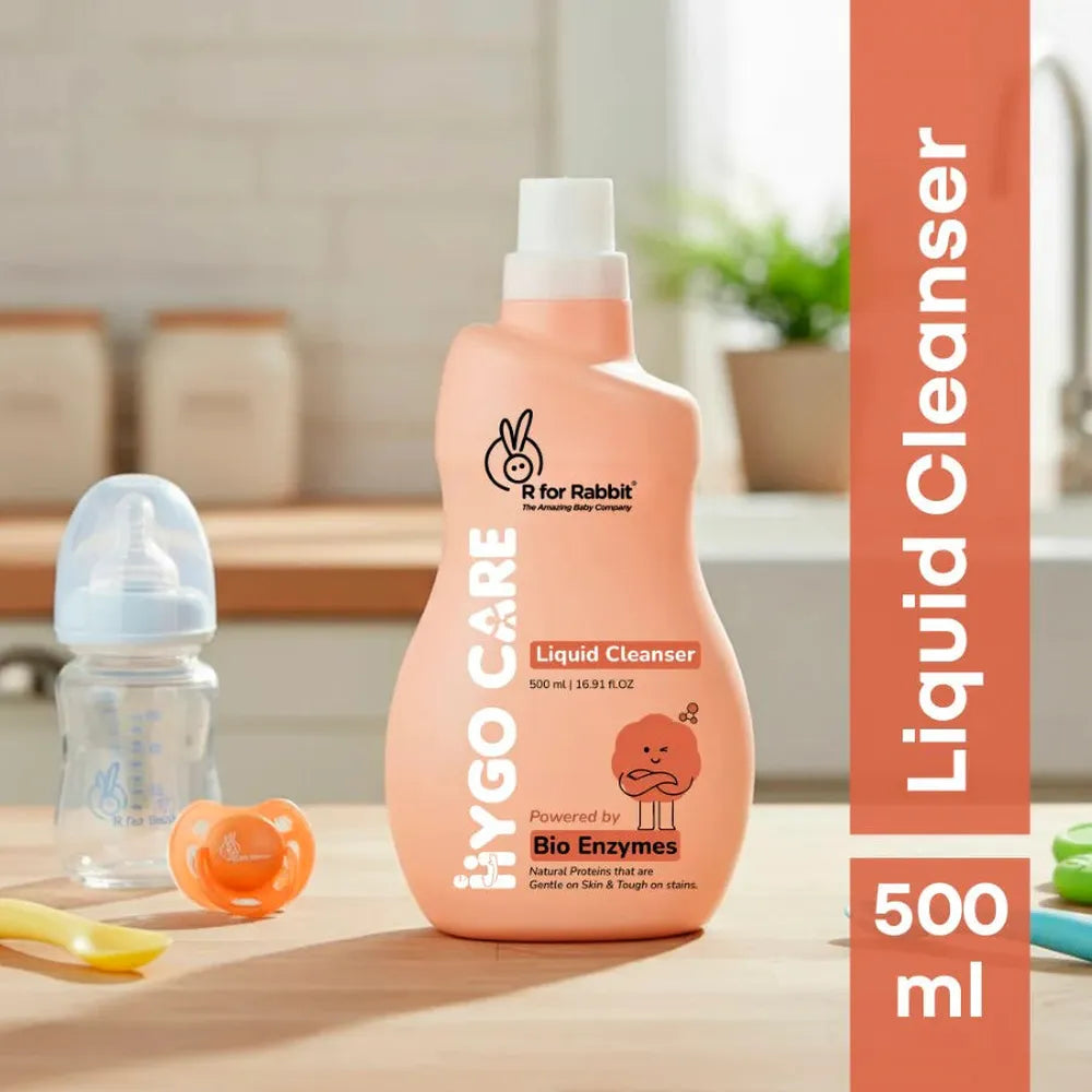 R for Rabbit Hygo Care Liquid Bottle Cleaner (500ml) - Safe for Feeding Bottles, Toys & Accessories