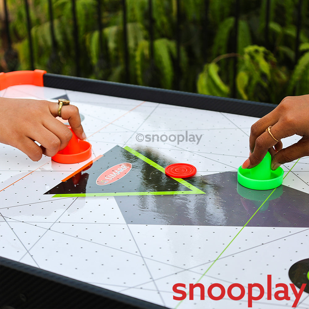 Simarr Air Hockey Jumbo Set with 1 Adaptor, 2 Pucks & Paddles (5 Years Till Grown Ups)