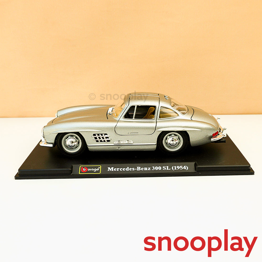 Original Mercedes-Benz 300 SL (1954) Licensed Diecast Car with Openable Doors | 1:24 Scale Model (14 Years Till Grown Ups) - Silver