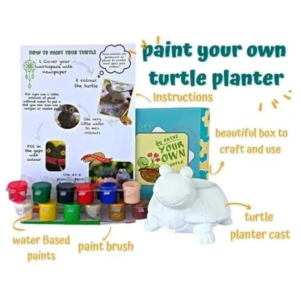 Craftopedia Paint Your Own Turtle Planter | Planter Painting Kit