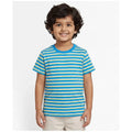 Campana 100% Cotton Knit Half Sleeves Striped T-Shirt | Blue & Light Grey