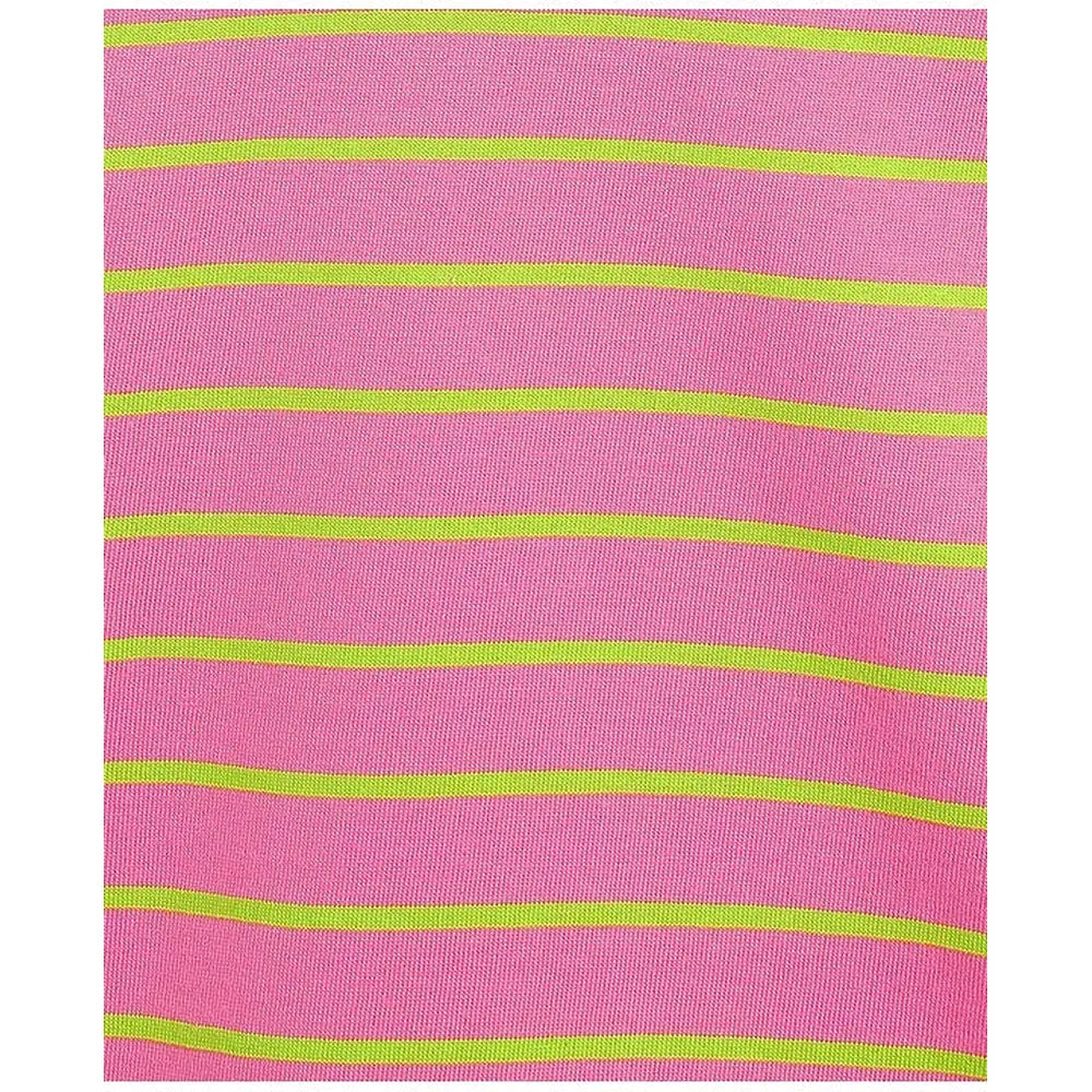 Campana 100% Cotton Knit Half Sleeves Striped T-Shirt | Pink & Lime
