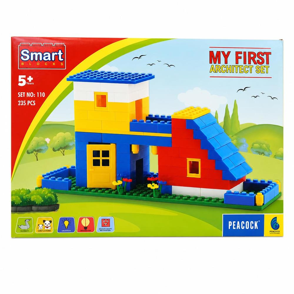 Peacock Toys & Games 235 Pieces Construction & Building Block House Architect Game