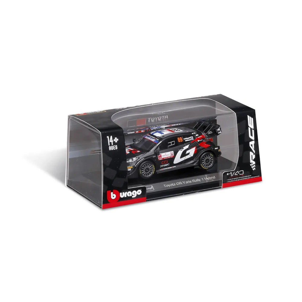 Bburago Original Toyota GR Yaris Rally 1 Hybrid Licensed Diecast Car | 1:43 Scale (14 Years till Grown Ups)