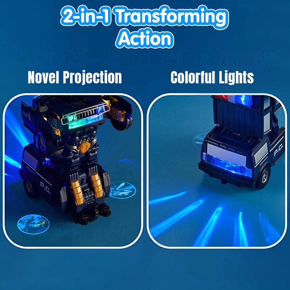 Kidology 2-in-1 Transforming Action Car with Flashing Lights & Sounds